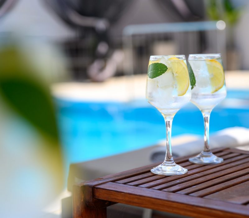 Cocktails at the pool