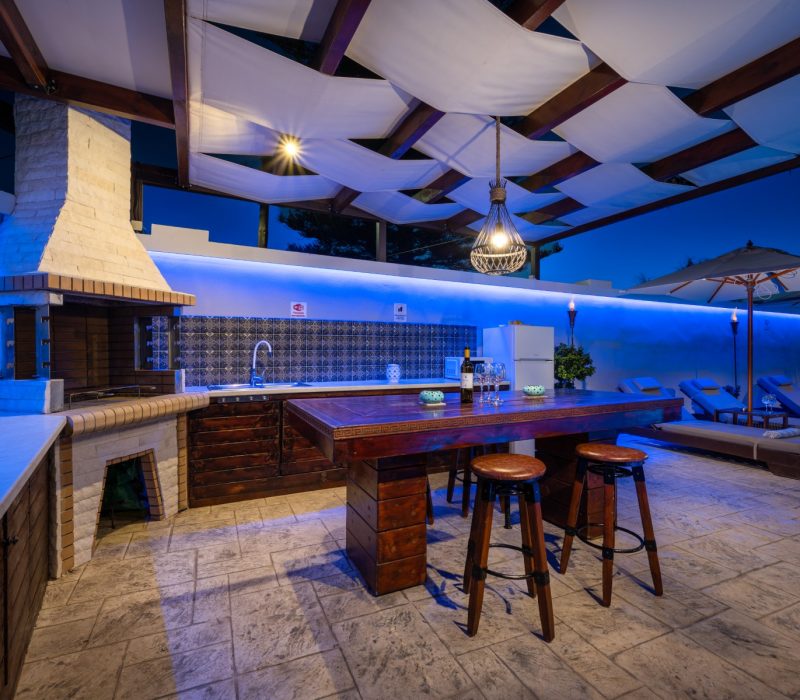 Outdoor area by night